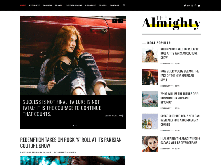 WordPress Bloging Theme – almighty