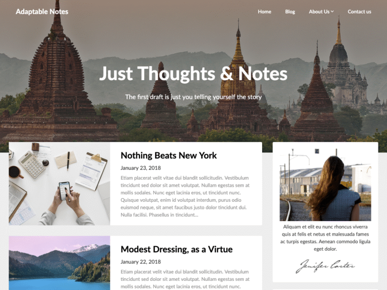 WordPress Bloging Theme – adaptable-notes.1.3